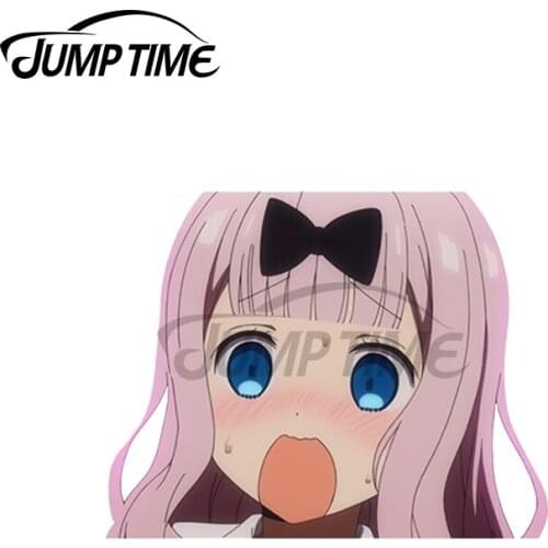 JumpTime 13 x 4.8cm For Kaguya Chika Surprised Car Sticker DIY Motorcycle Personality Creative Stickers Anime Waterproof Decals