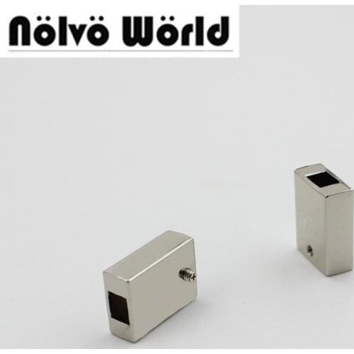 50pcs 4colors 19*14mm handbag purse zipper decoration end clips by screws,silver color strap cover clasp accessory