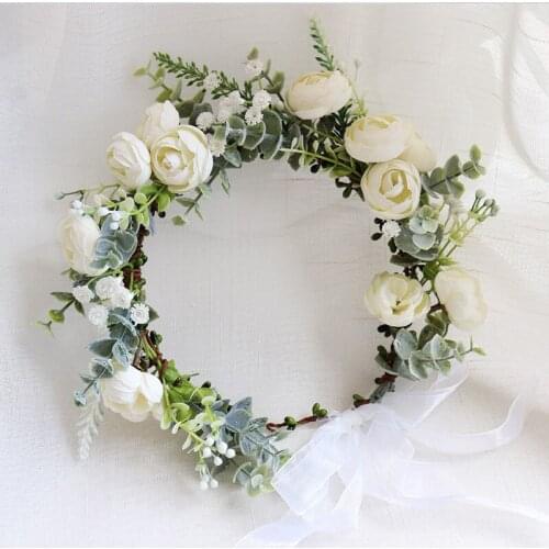 Wholesale Flowers Wreath Crown Festival Headband Women Hair Accessories Headdress Girl Floral Garlands Wedding Floral Headwear
