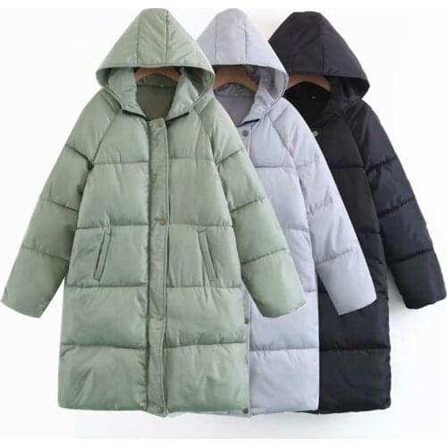 QingWen Mid-Length Padded Coat Thickened Widened Hooded Cotton Coat Bread Coat Ladies Winter Jacket Women Parkas Casaco Feminino