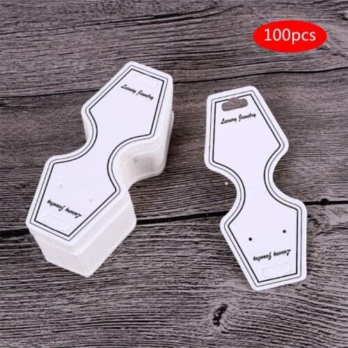 100 Pcs Printing Necklace Card Folding Bracelet Jewelry Display Hang Tag Label