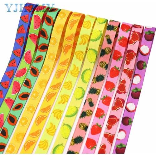 3/8 Inch M-21603-749 Double-Sided Fruit Series Thicken Ribbon 10 Yards DIY Dog Collar Leash Mobile Phone Chain Kettle Webbing