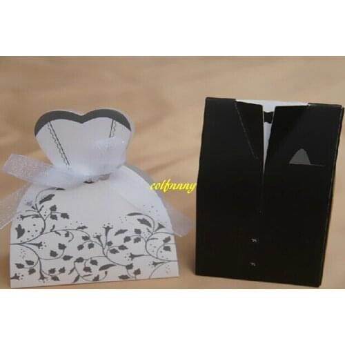 4000pcs/lot Fast shipping Wedding Candy Box Bride And Groom Paper Candy Box Wedding Favor Gift Boxes