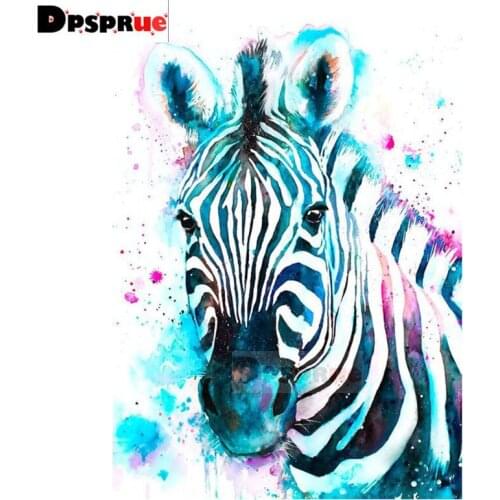 Dpsprue Full Square/Round Diamond Painting Cross Stitch Diamond 3D Embroidery Zebra Animal DIY 5D Moasic Home Decor Gift DP02