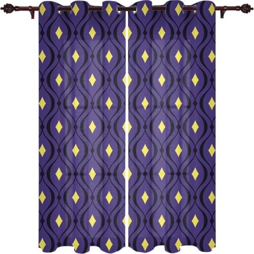 Halloween Purple Moroccan Texture Window Curtains Kitchen Bedroom Drapes Home Decor Luxury Curtains for Living Room