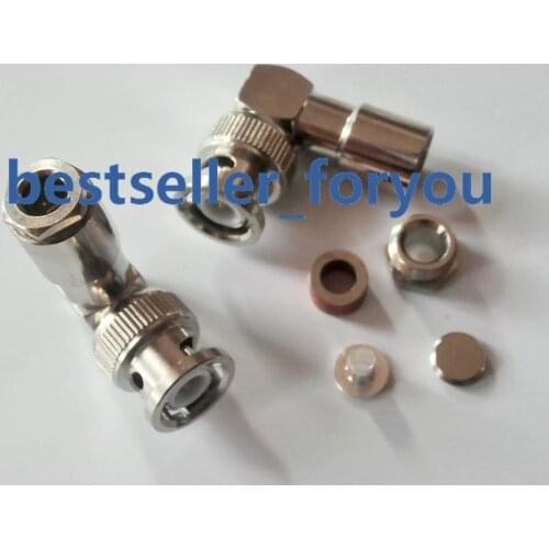 Connector BNC Q9 Clamp Male Plug Right Angle For LMR195 RG58 RG142 RG400 RF Cable