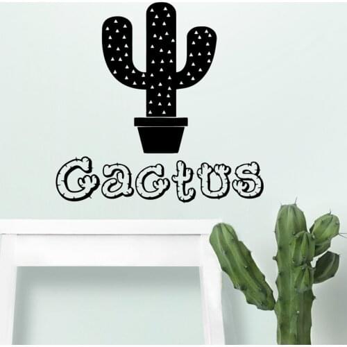 Colorful Cactus Wall Sticker Removable Vinyl Mural Poster Decor For Kids Room Living Room Decoration Wallpaper Decal Stickers