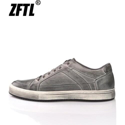 ZFTL Retro Mens Sneakers Genuine Leather Vintage Men Casual shoes Man Tooling shoes Lace up shoes outdoor Male Casual shoes