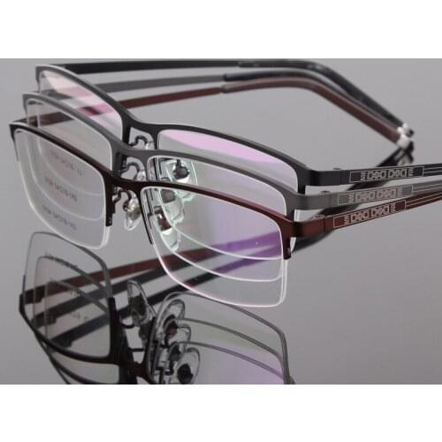 Fashion Glasses Frame Men Myopia Eyeglasses Man Semi Rimless Eyewear Half Rim Spectacles for Male Rectangle