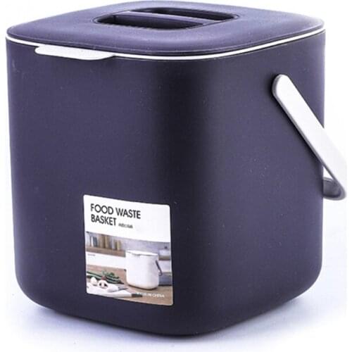 Portable 2 Tier Plastic Kitchen Waste Trash Can with Handle Compost Drainer Bin