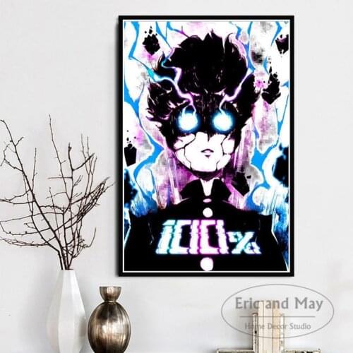 Mob Psycho 100 Anime Canvas Painting Posters And Prints Pictures On The Wall Vintage Movie Art Decorative Home Decor Affiche