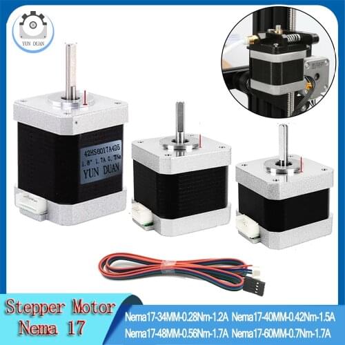 1.7A 0.7Nm Nema 17 Stepper Motor for Homemade Products Mi8ni Electric Micro Stepper Motor Nema17 3D Printer Synchronous CNC Kits