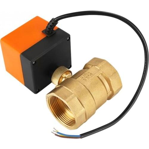 AC 220V Ball Valve 2 Way 3 Wire Brass Motorized Ball Valve Electrical Valve DN40 G1-1/2in valvula solenoide water valve