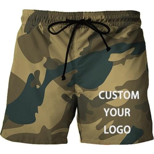 Mens 3D Print Shorts Casual Camouflage Jogging Sport Gyms Short Pants Quick Dry Workout Beach Sportwears Custom Logo