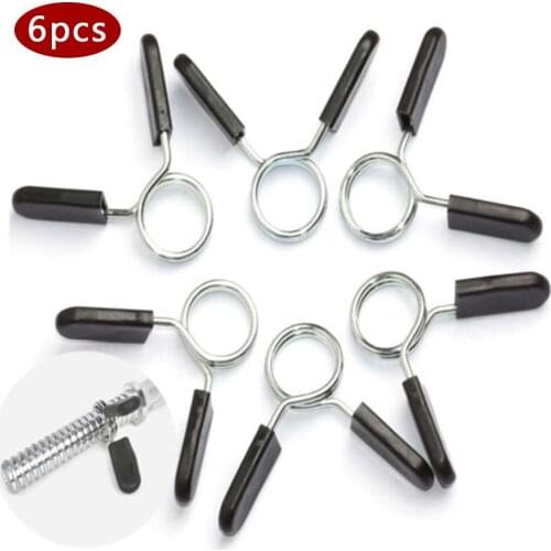 Weight Barbell Spring Collars Bar Dumbbell Pair Steel Clips Gym Clamp Standard