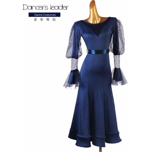 Standard Ballroom Dress Long Sleeve Ballroom American Smooth Dress Lantern Sleeve Waltz Ballroom Dress Ballroom Dress