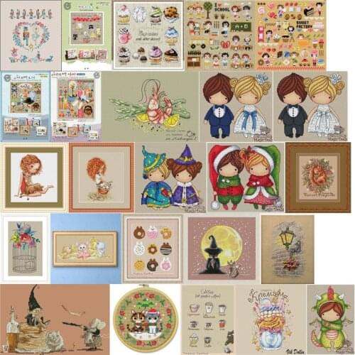 Top selling 4.87usd girls 7 Counted Cross Stitch 11CT 14CT 18CT DIY Chinese Cross Stitch Kits Embroidery Needlework Sets