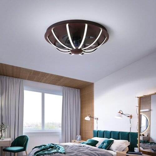 Ultra-thin fan lamp Nordic creative ceiling fan lamp restaurant childrens room bedroom balcony with lamp fan lamp