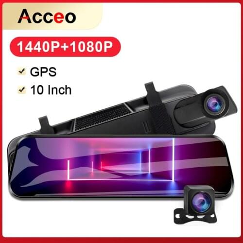 E-ACE A37 Car Dvr 10.0 Inch Rear View Mirror 2K Dash Cam 1080P Car Camera With Rear View Camera Video Recorder Registrar Dvrs