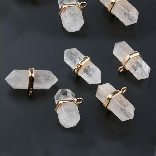 High Quality Natural Stone Pendant Crystal Quartz Charms Pendants for Jewelry Making DIY Necklace Accessories Wholesale
