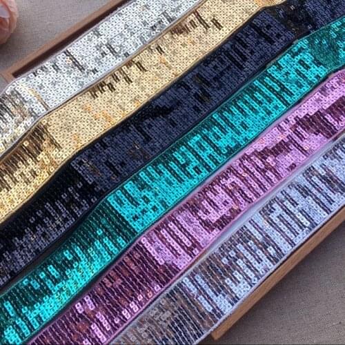 High-end clothing square beads sequins glitter webbing lace ribbon strips DIY dress belt jewelry decorative materials