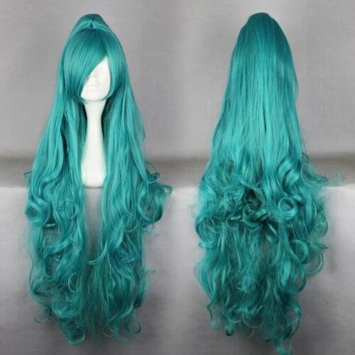 100cm Long Karneval IVA Green Anime Cosplay Costume Hair +one Ponytail Cosplay Accessories Headwear