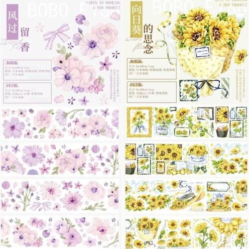 1 Loop 6cmx100cm Purple Floral Masking Tape Sunflower