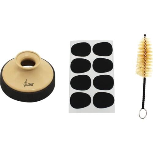 1 Pack Sax Mute Sourdine With Mouthpiece Patches Pads Brush For Alto Saxphone Replacement Parts