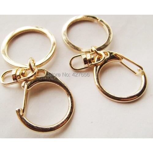 100pcs Silver tone/Golden Heavy Strong D Clasp Circle Clasp Key Chain Ring Connector Pendant Charm/Finding