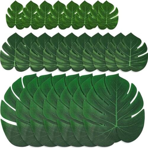 120 Pcs Artificial Tropical Palm Leaves, Faux Palm Leaves Green Fake Leaves for Hawaiian Luau Party Decorations