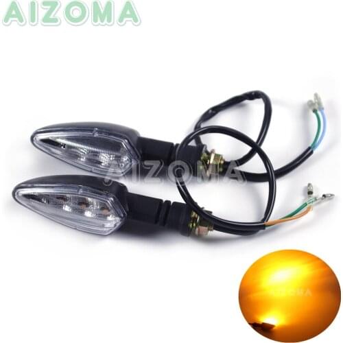 2pcs Motorcycle Amber LED Turn Signal Bright Indicator Light Blinker Mini Flasher Lamp for Kawasaki Suzuki Yamaha Honda