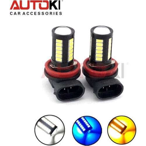 Free Shipping 2PCS H11 LED High Power Super Bright Fog Light DRL Fog Lamp Replacement Bulb 33SMD Red,white,blue,yellow
