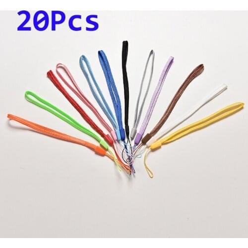 20Pcs /lot Nylon wrist hand cell phone mobile chain straps Charm Cords DIY Hang Rope Lanyard Random Color Mobile Phone Strap