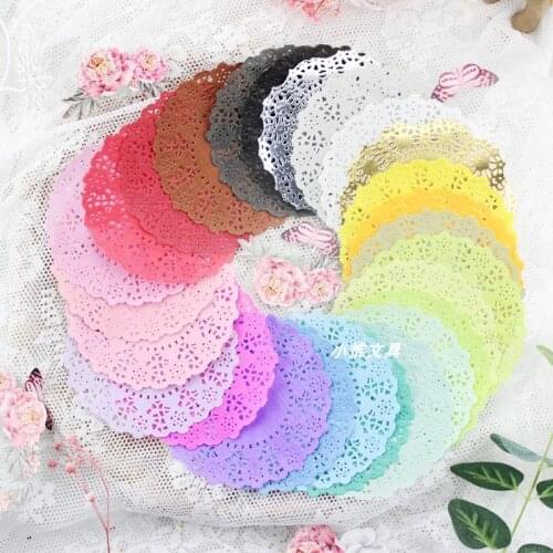 2000 x 4.5 Inch Colorful ( 20 colors ) Disposable Flower Pure Color Lace Paper Doilies Craft Doyley Wedding Cards