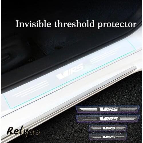 4Pcs Transparent Car Door Sill Protector Threshold Protective Film Decorative Stickers For Skoda Octavia Virs RS IV Accessories