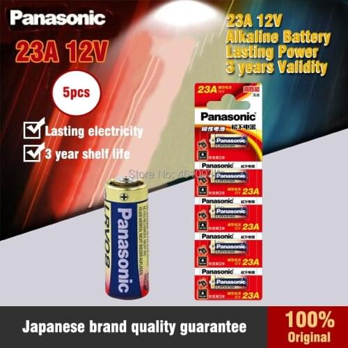 5PCS Original Panasonic 23A 12V Dry Alkaline Battery 23AE 21/23 A23 23GA MN21 for Doorbell,Car Alarm,Walkman,Car Remote Control