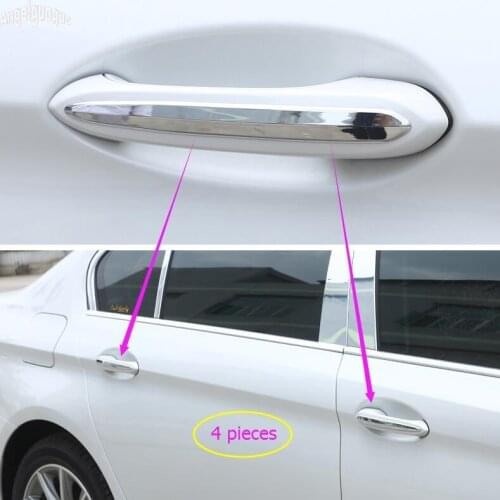 Angelguoguo 4pcs ABS chrome For BMW 5 Series G30 G38 528Li .etc 2017 18 Car door handle upgrade decoration sequins cover sticker