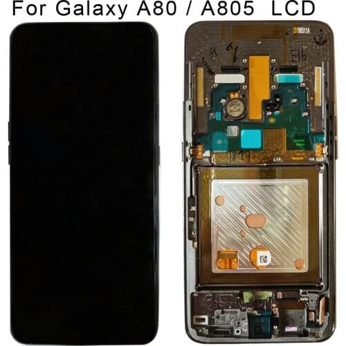 Original 6.7'' Super AMOLED LCD Display for Samsung Galaxy A80 A805 SM-A805F Touch Screen Digitizer Assembly lcd with frame A80