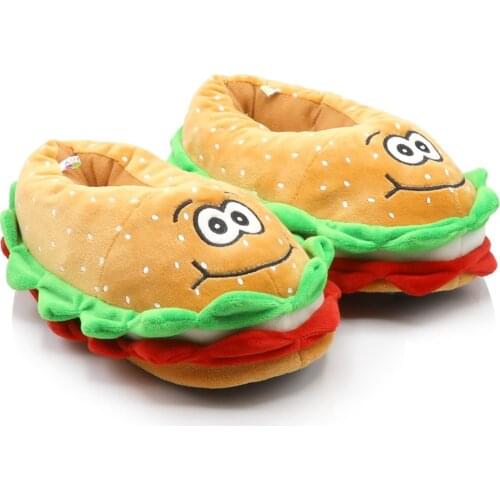 Burger Quiet Sole House Slippers Unisex Winter Fun Children Home Anti-Slip Shoes