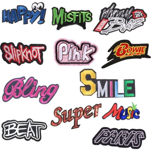 Personality Letter Patch Sticker Iron on Clothes DIY Heat Transfer Applique Embroidered Applications Cloth Fabric Sequin Patches