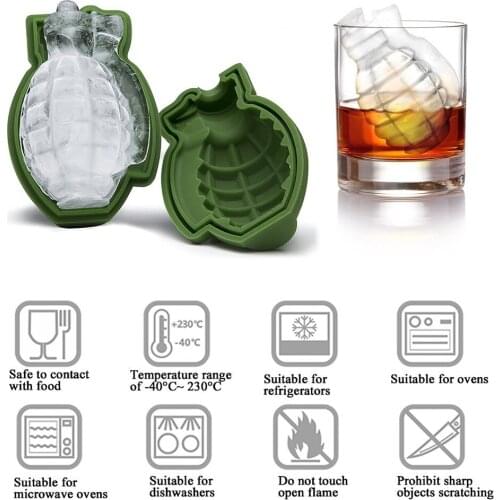Creative Gun Bullet Skull Shape Ice Cube Maker DIY Tray Chocolate Mold Home Bar Party Cool Whiskey Wine Cream Tool