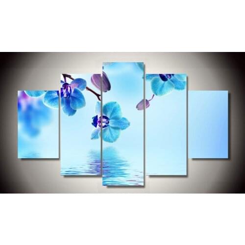 HD Printed orchid blue water reflection Painting childrens room decoration print poster picture canvas Free shipping