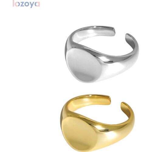 LOZOYA 925 Sterling Jewelry Wedding Silver 2021 Round Classic Fashion Adjustable Simple Thick Party RocK Punk Jewels
