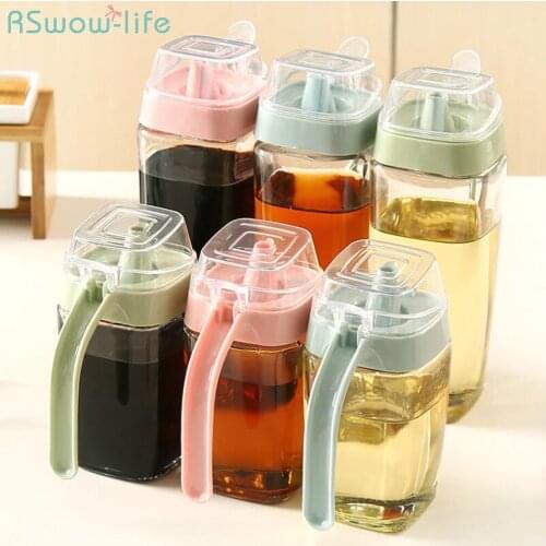 Small 350ml Lead-free Leakproof Glass Oil Pot Home Kitchen Transparent Non-slip Soy Sauce Pot For Kitchen Supplies