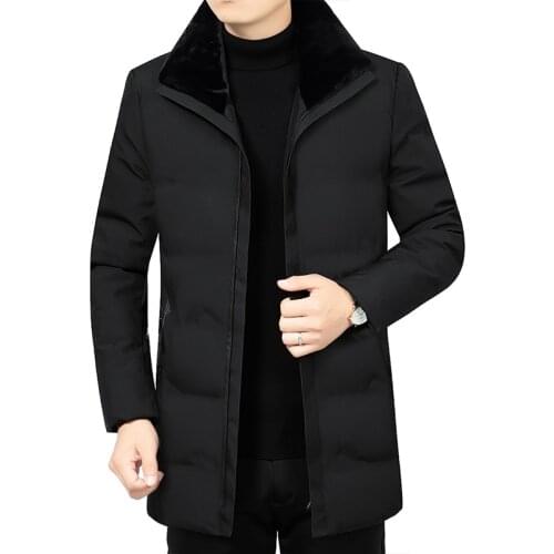 Mens Parkas Winter Warm Jacket Coats Men Fashion Casual Mens Winter Jackets and Coats Fleece Parkas Collar Detachable Clothes