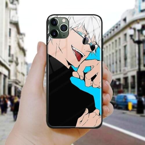 Jujutsu Kaisen Satoru Gojo Soft Silicone Glass Phone Case Cover Shell For iPhone SE 6 6s 7 8 Plus X XR XS 11 12 Mini Pro Max