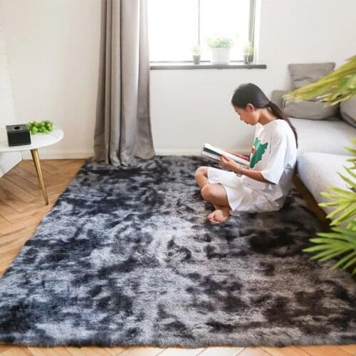 Nordic ins variegated tie-dyed gradient carpet bedroom bedside rug living room coffee table tatami rug kid crawling carpet