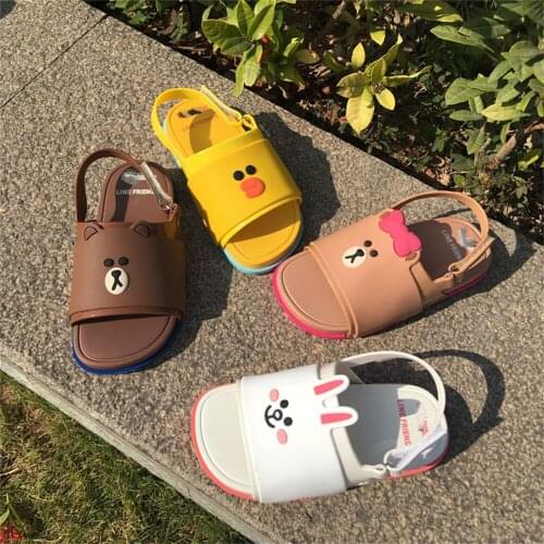 2021 New Fashion Cute High Quality Mini Melissa Childrens Sandals Cartoon Bear Boys And Girls Shoes Jelly Sandals HMI051