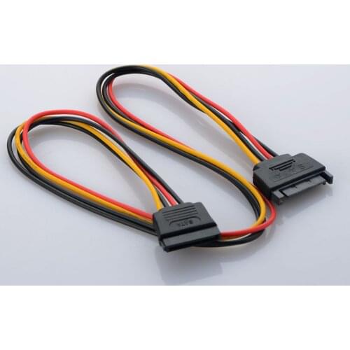 New 50cm Power Adapter Cable 15 Pin SATA Male to Dual Molex 4 Pin IDE HDD Female