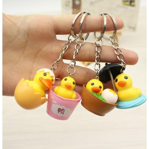 Original New Fashion Cute Duck Keychain For Women Novelty Animal Duck Charm Key Ring Bag Car Key Chain Christmas Souvenirs Gift
